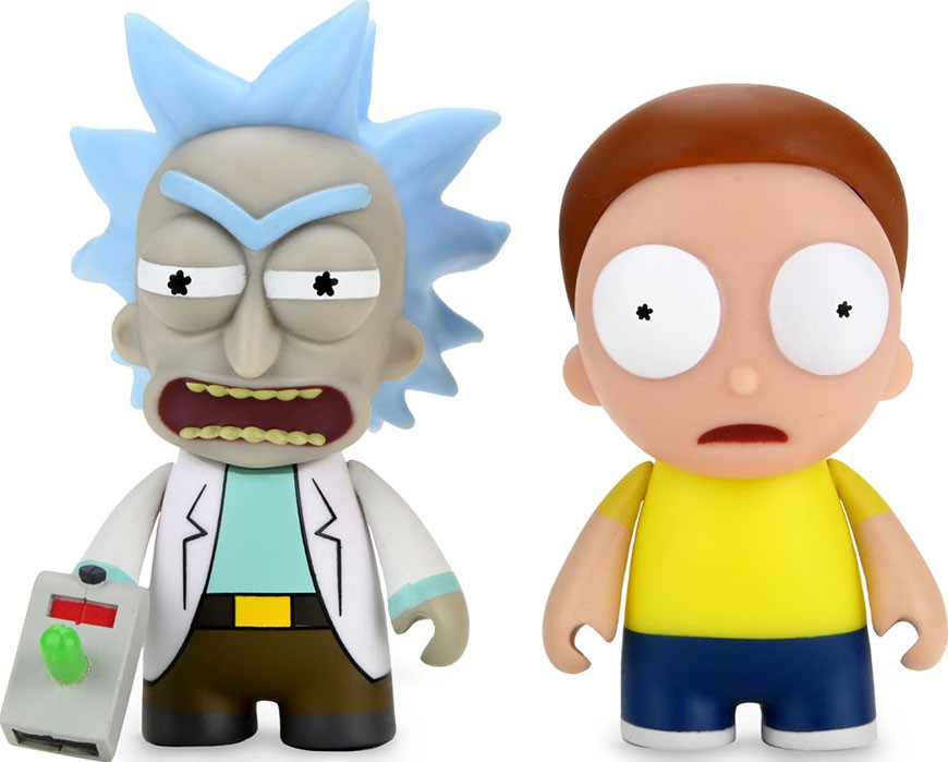 Rick Morty Rick Sanchez Morty Smith 3 Vinyl Figure 2-Pack Kidrobot