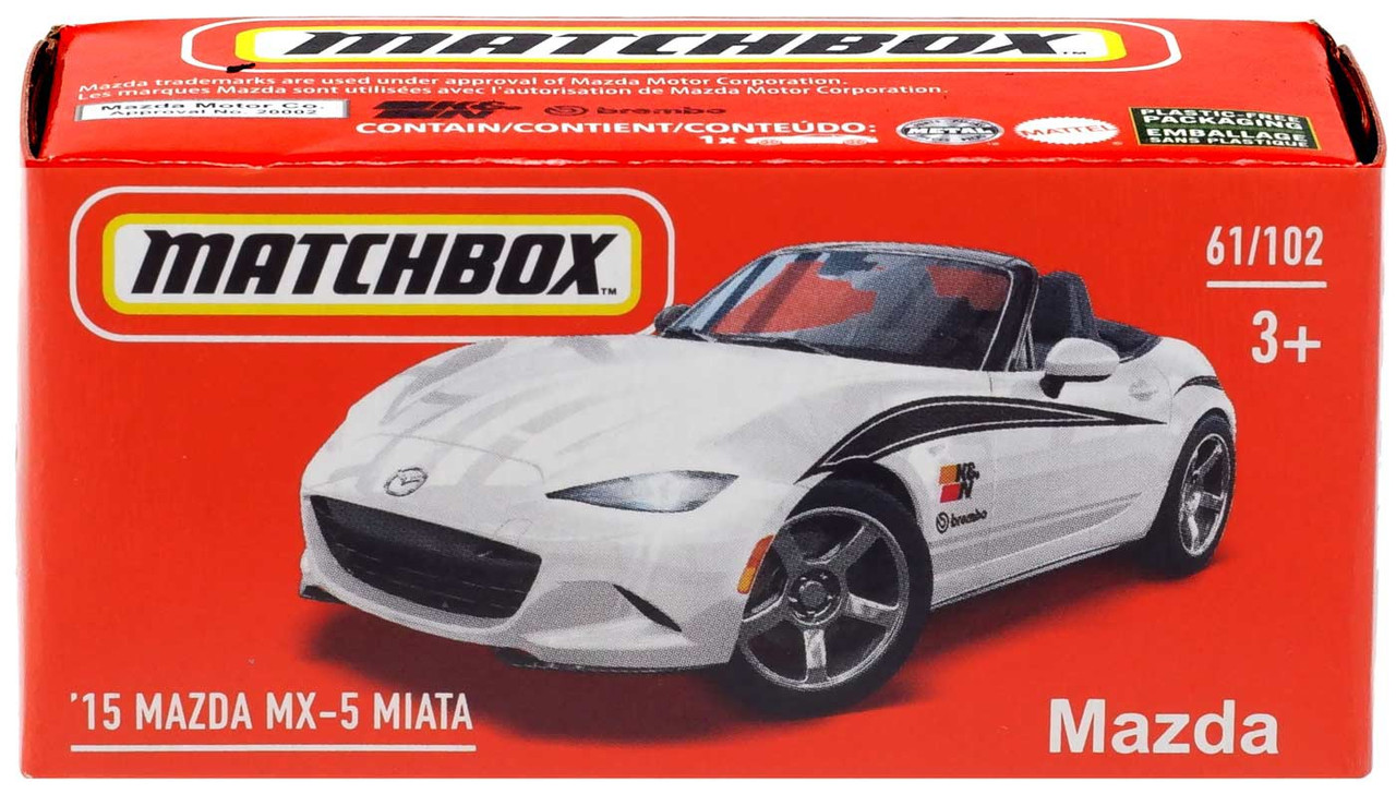 Matchbox Power Grabs 15 Mazda MX-5 Miata Diecast Car 61102 Mattel