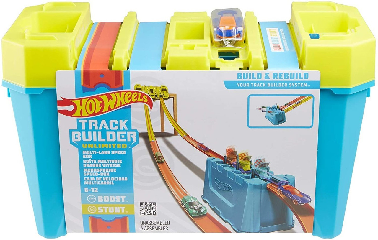 Hot Wheels Track Builder System Multi-Lane Speed Box 164 Track Set