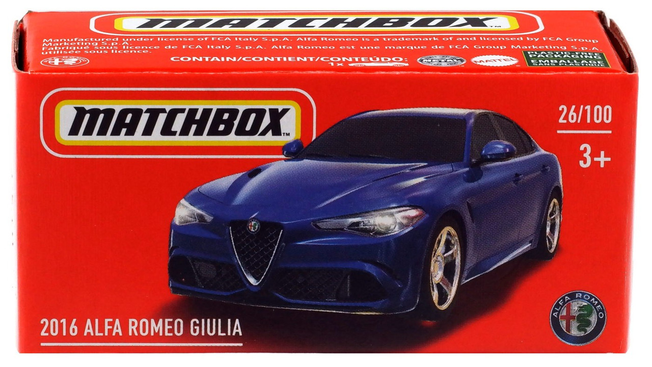 Matchbox Power Grabs 2016 Alfa Romeo Giulia Diecast Car Mattel
