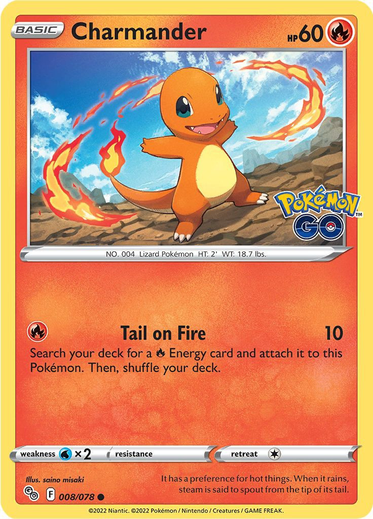 Pokemon Trading Card Game Pokemon GO Single Card Common Charmander