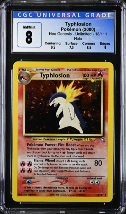 Pokemon Neo Genesis Single Card Rare Holo Typhlosion 18 CGC