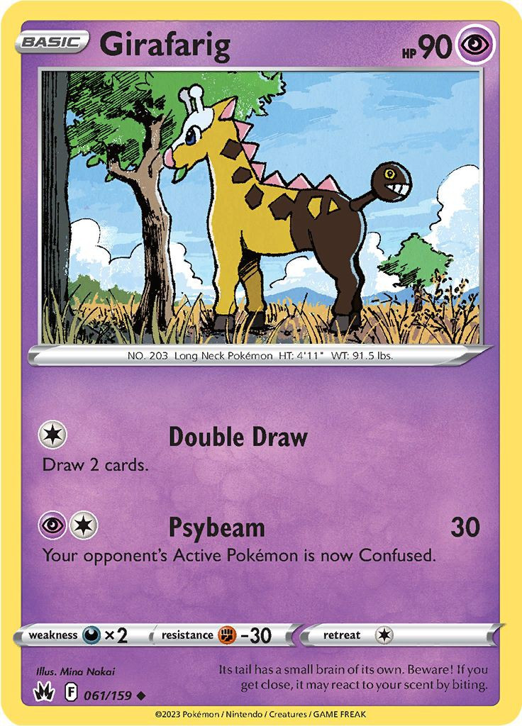 pokemon card girafarig Over the Brick – Pokémon Colorless Agility (10) Flip a coin Girafarig - 82/119 - Uncommon