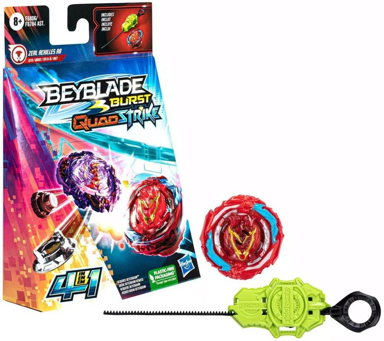 Beyblade Burst QuadStrike Zeal Achilles A8 Starter Pack Hasbro