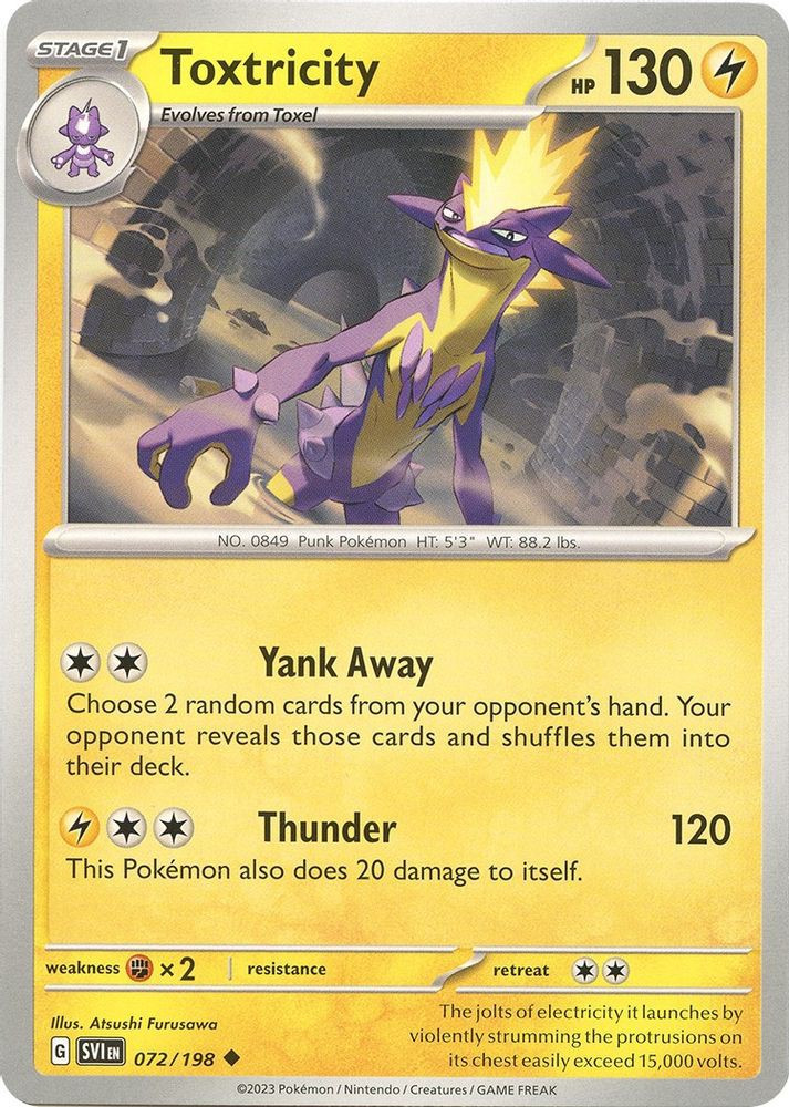 Pokemon Scarlet Violet Base Set Single Card Uncommon Toxtricity 72