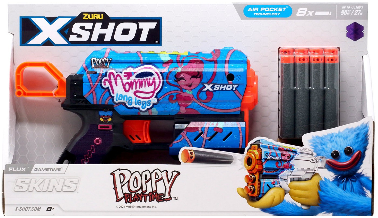 Poppy Playtime X-Shot Skins Flux Gametime Blaster 8 Darts Zuru