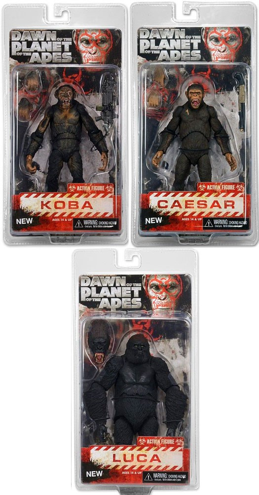 NECA Dawn of the Planet of the Apes Series 2 Caesar, Koba Luca Set