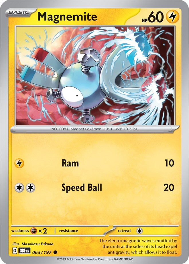 Pokemon Trading Card Game Obsidian Flames Single Card Common