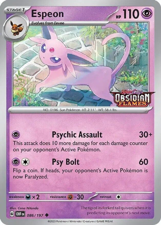 Pokemon Trading Card Game Obsidian Flames Single Card Espeon