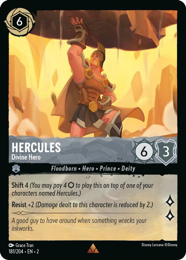 hercules lorcana cards - Whispers in the Well - Hercules Cost (Ink) C2-001 Pegasus - Gift for