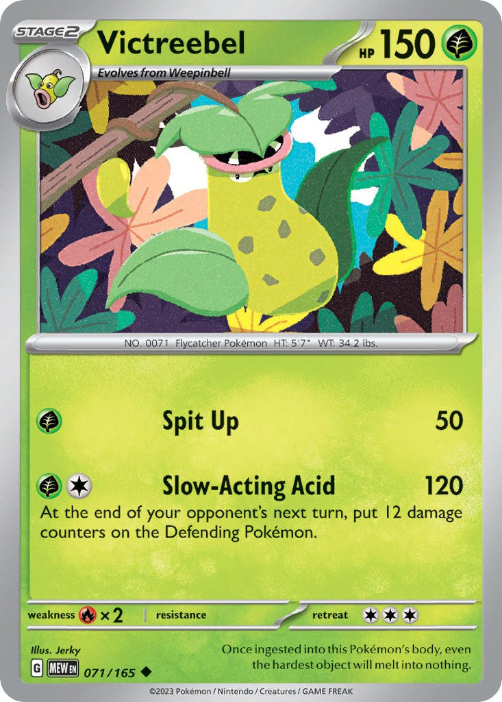 Pokemon Scarlet Violet 151 Single Card Uncommon Victreebel 71 - ToyWiz