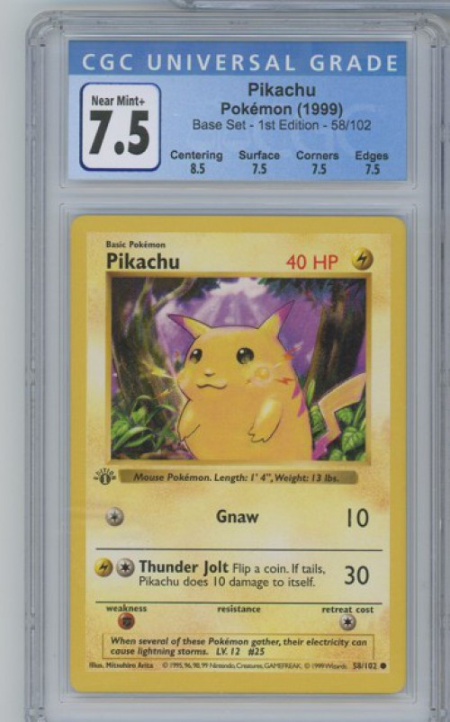 Pokemon Base Set 1st Edition Pikachu Base Set 1st Edition Graded