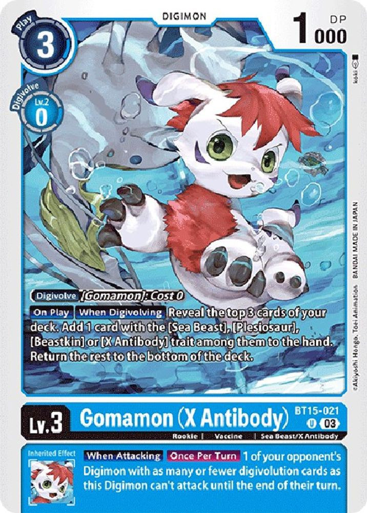 Digimon Exceed Apocalypse Single Card Uncommon Gomamon X Antibody