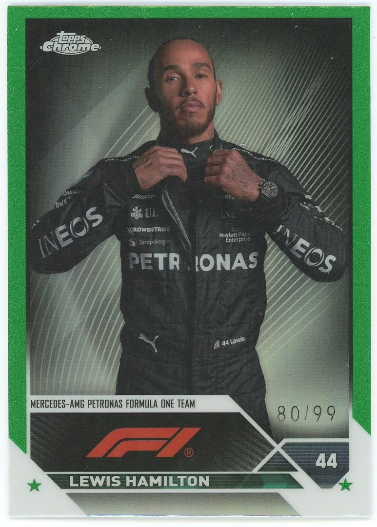 F1 2023 Topps Chrome Formula 1 Single Card Green 8099 Lewis