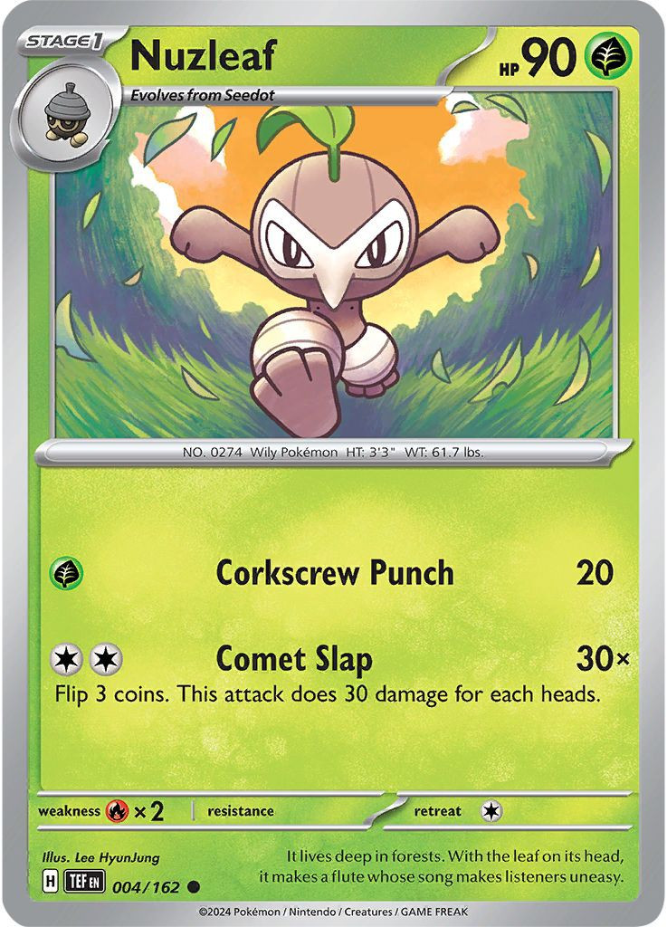 Pokemon Scarlet Violet Temporal Forces Single Card Common Nuzleaf