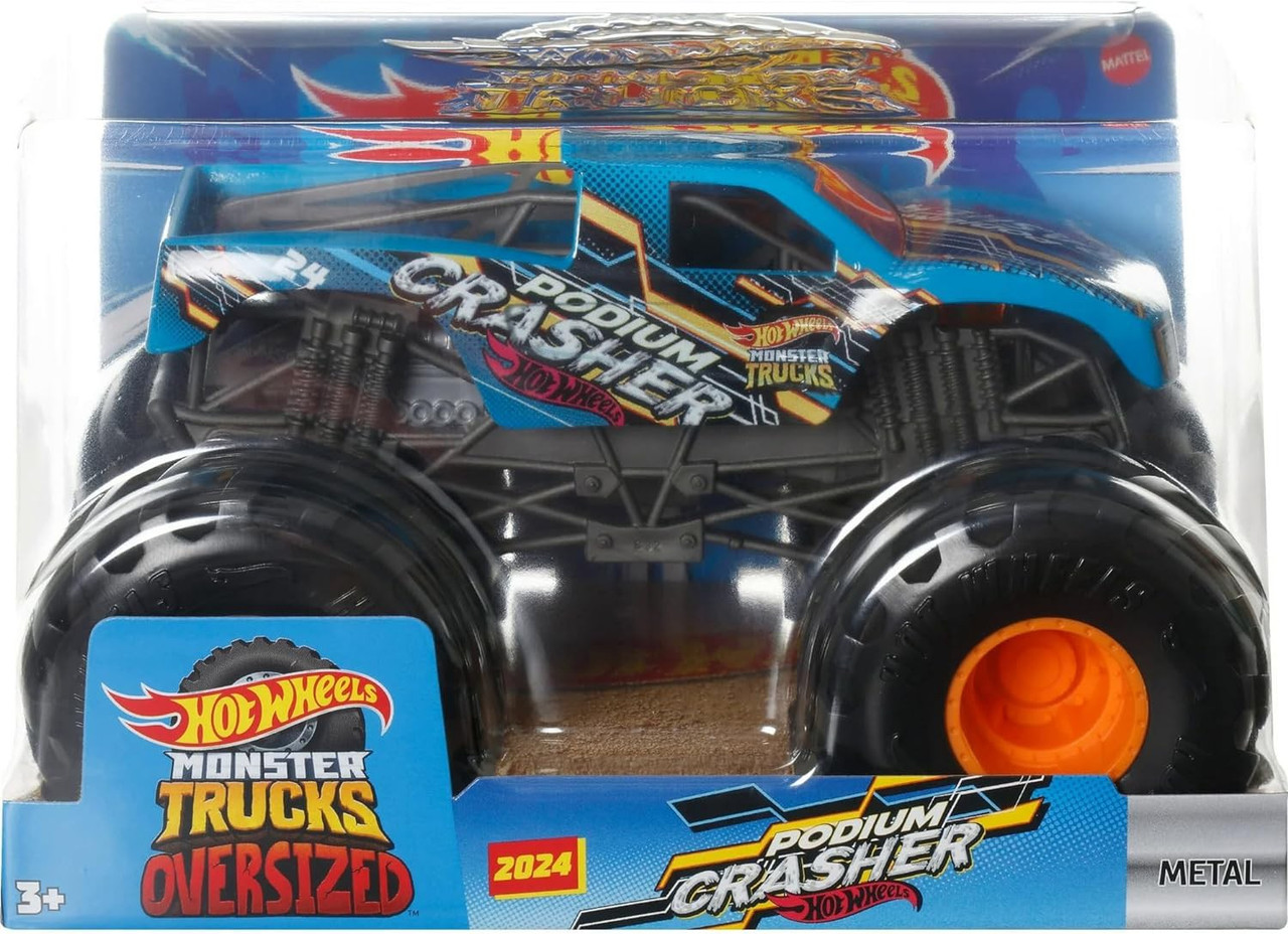 Hot Wheels Monster Trucks Oversized Podium Crasher 124 Diecast Car