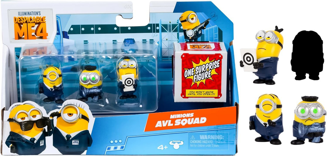 MINION AIR ミニオン フィギュア グラスセット　minions Despicable Me 4 Minions AVL Squad 2 Mini Figure 4-Pack Moose Toys
