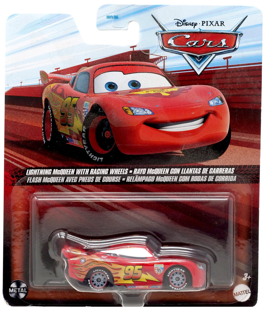 Disney Pixar Cars Metal Lightning McQueen with Racing Wheels 155