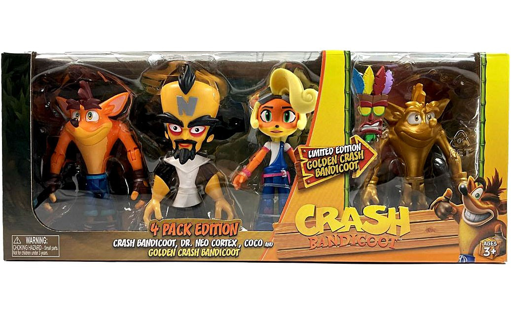 Crash Bandicoot Animal Passportとミニ人形のセット Crash Bandicoot Crash, Dr. Neo Cortex, Coco Golden Crash Exclusive