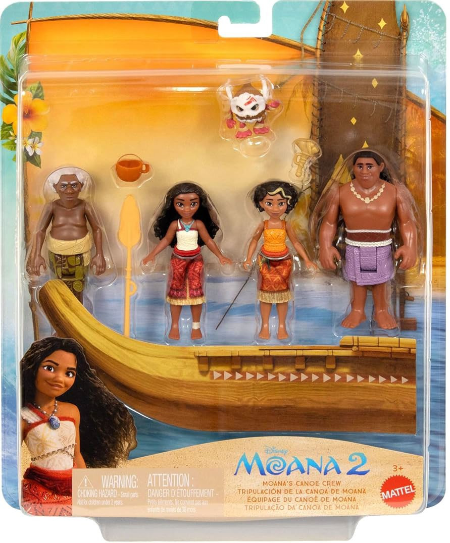 Disney Moana 2 Moanas Canoe Crew Action Figure 4-Pack Boat with