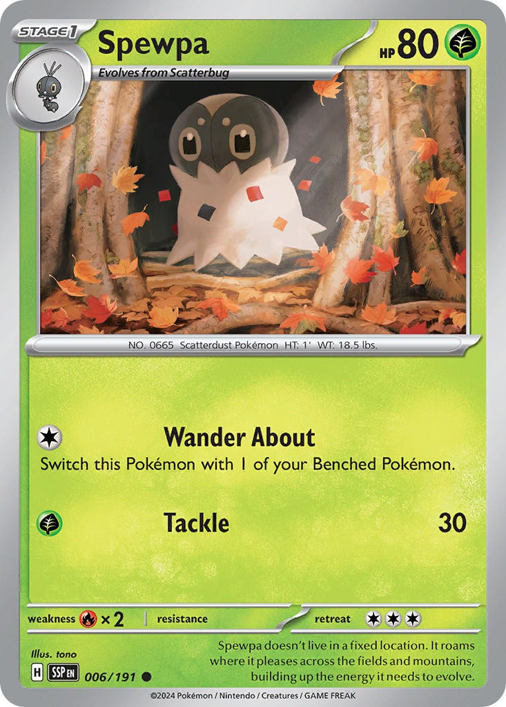 Pokemon Trading Card Game Surging Sparks Single Card Common Spewpa