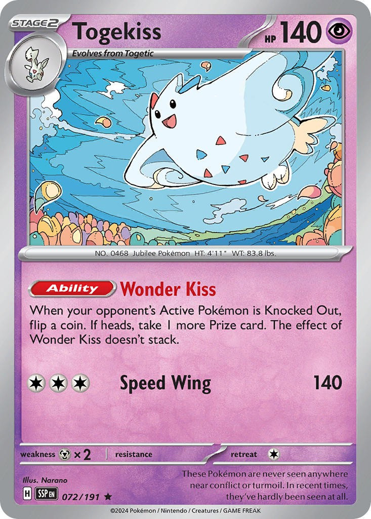 TOGE  Pokemon Trading Card Game Surging Sparks Single Card Rare Togekiss