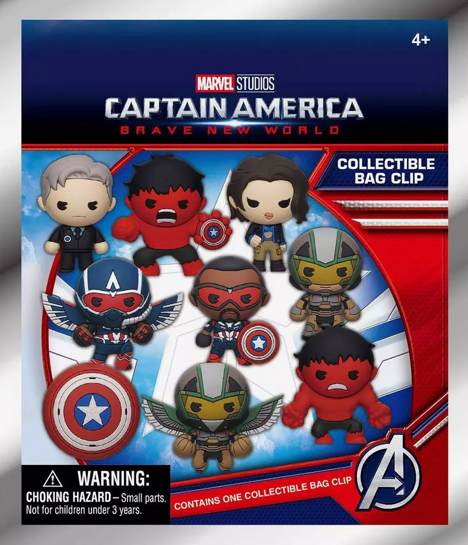 Marvel 3D Figural Foam Bag Clip Captain America Brave New World