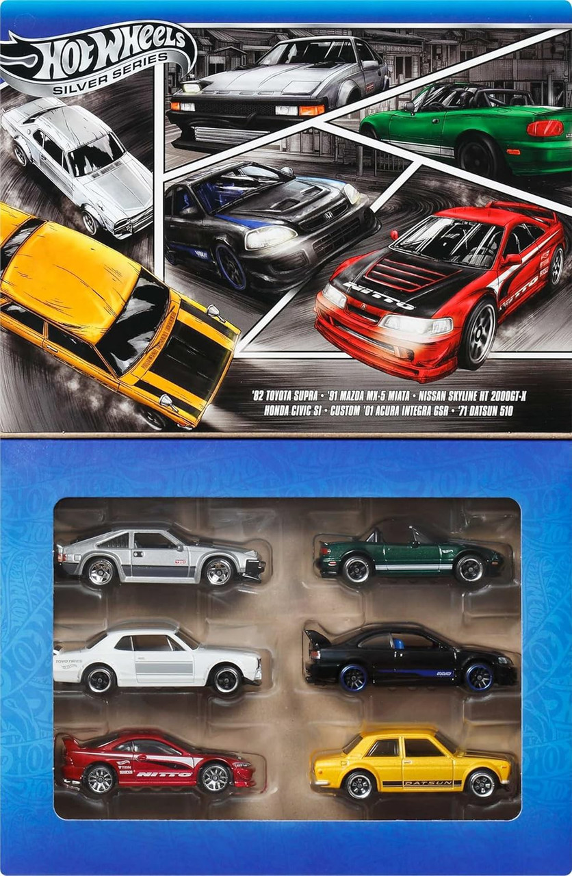 Hot Wheels Silver Series 82 Toyota Supra, 91 Mazda MX-5 Miata