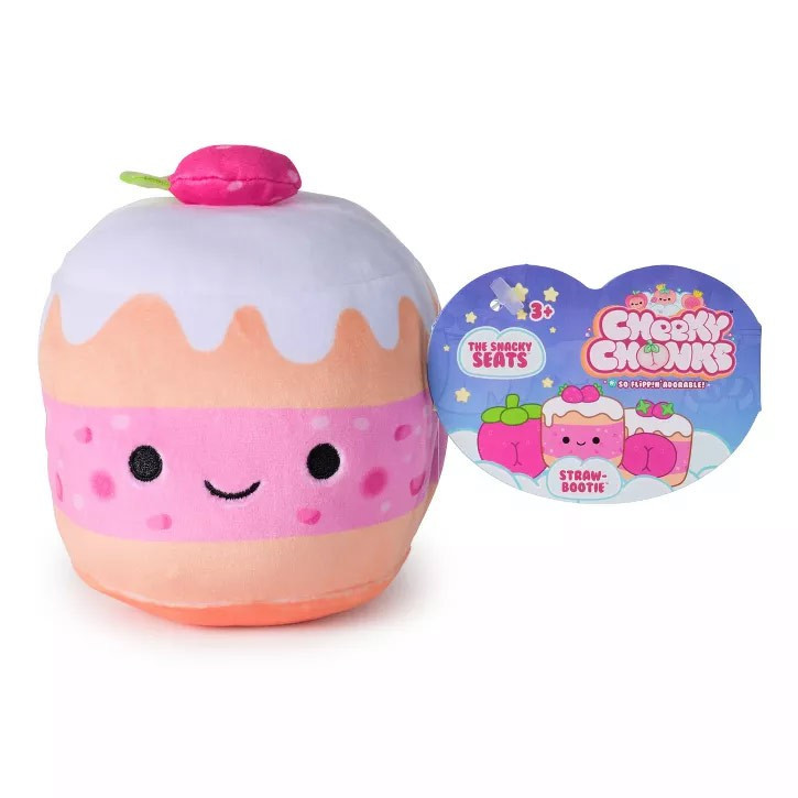 Cheeky Chonks Snacky Seats Straw-Bootie 4.5 Reversible Plush Spin