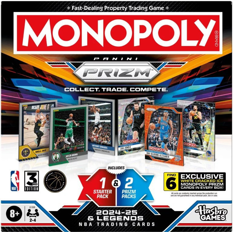 monopoly panini prizm: 2024-25 nba basketball trading cards booster box and Legends | Collect or Use with Monopoly Panini Prizm: NBA Edition Games RARE CARDS 2024-25 Panini PRIZM Basketball Retail