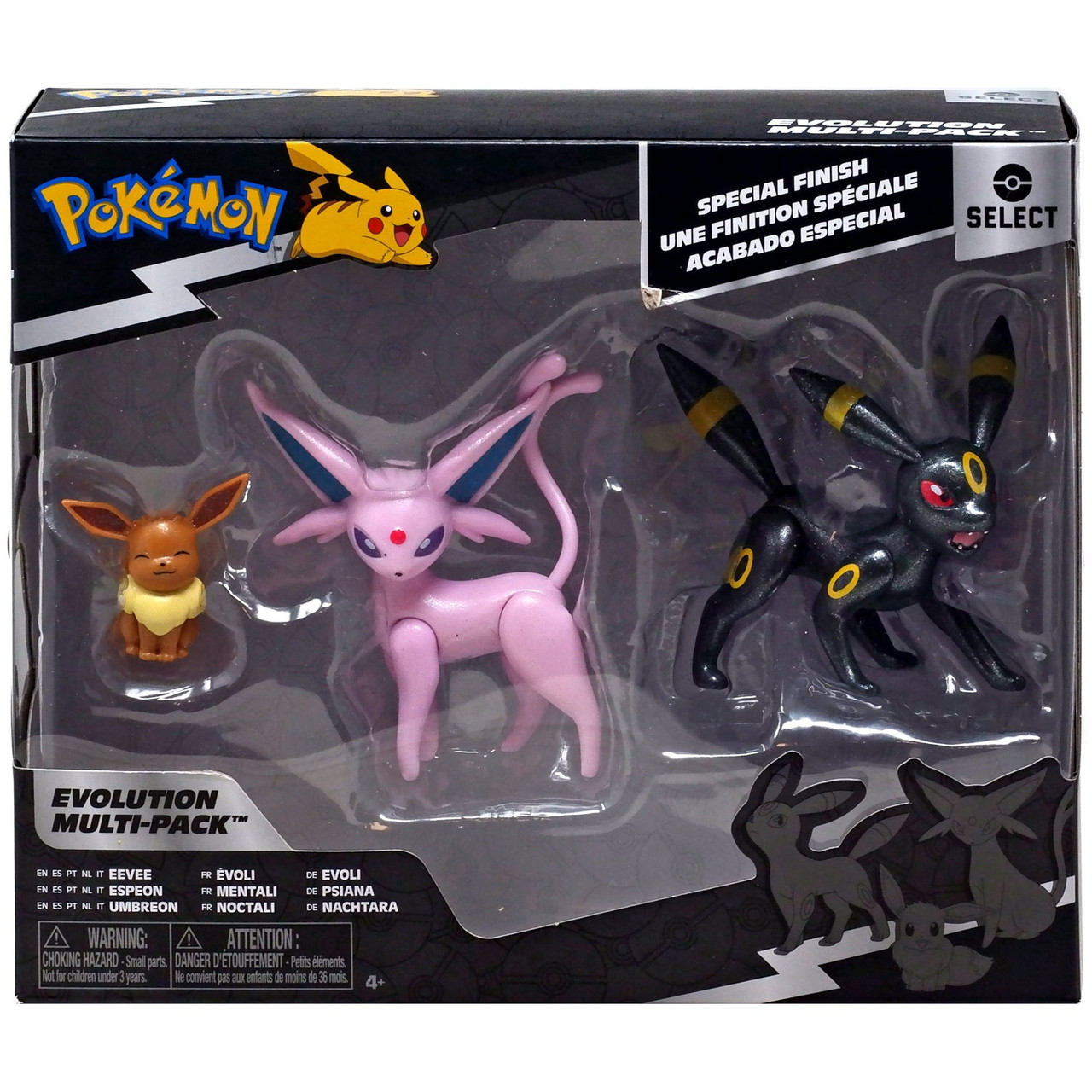 Pokemon Select Eevee, Espeon Umbreon Exclusive 3 Evolution Figure