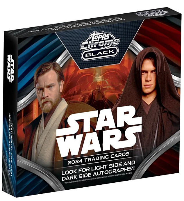 Star Wars Topps 2024 Chrome Black Trading Card HOBBY Box 1 Encased