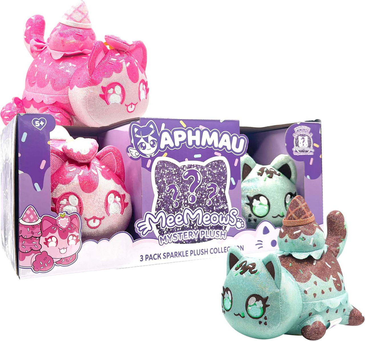 Aphmau MeeMeows Sparkle Collection Ice Cream 6 Plush 3-Pack
