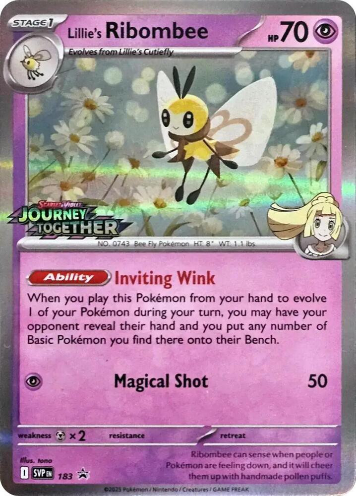 ribombee pokemon card Lillie's (164/159) Weakness Metal 2 Resistance None None Artist Pokemon Journey Together Holo Rare