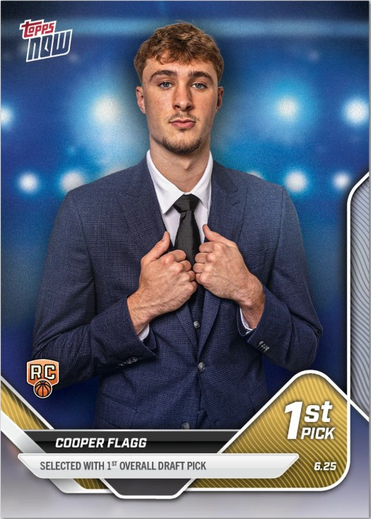 NBA Dallas Mavericks 2025 NOW Basketball Single Card Cooper Flagg