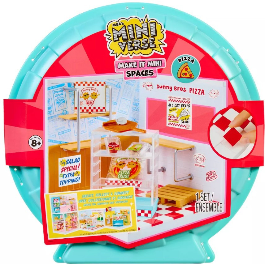 MGA's Miniverse Make It Mini Spaces Pizza Shop - Comprend 1 Pack, Jeu de Construction, DIY, Art Créatif, Collectionneurs et Enfants Dès 8 Ans, NON COMESTIBLE