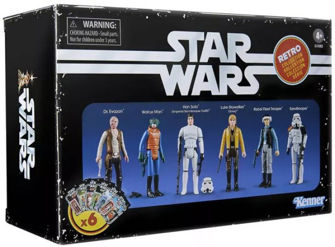 WEST. メンバー7人 フィギュアセット Star Wars A New Hope Retro Collection Dr. Evazan, Walrus Man, Han