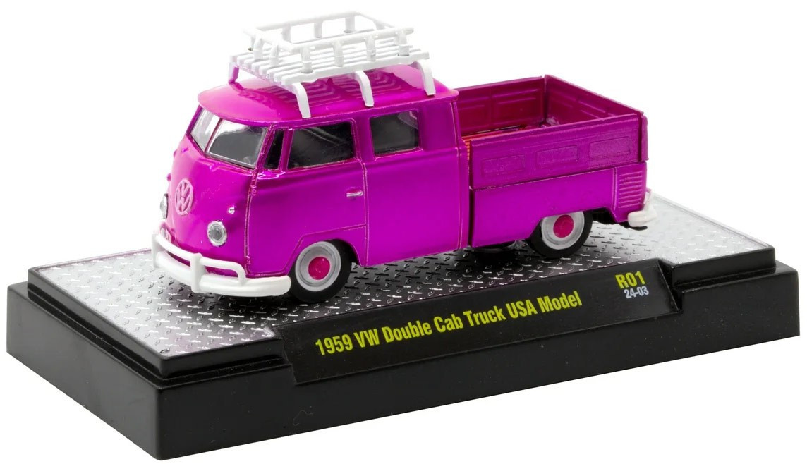 M2 Machines Pink Chrome Series 1959 VW Double Cab Truck USA Model
