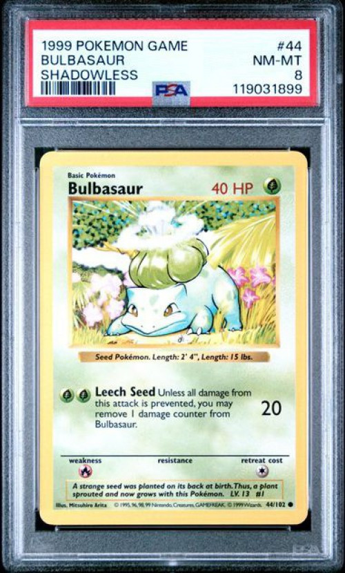 Pokemon Trading Card Game Base Set Single Card Common Bulbasaur 44