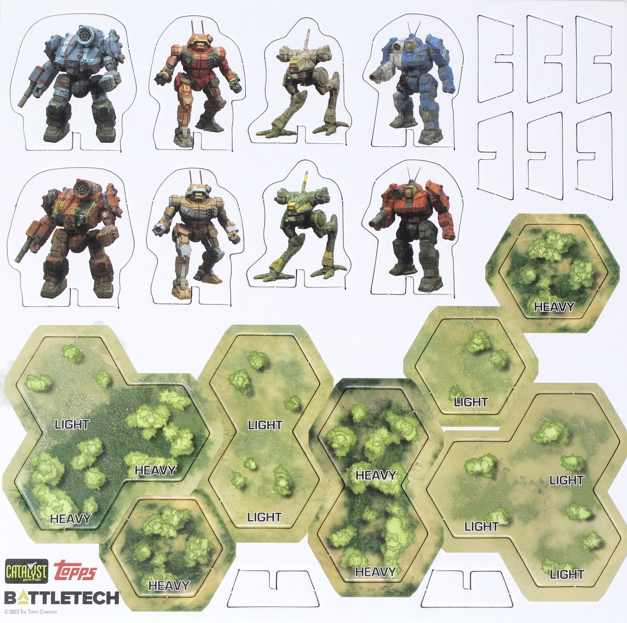 BattleTech Punchboard with BattleMechs Terrain 40th Anniversary