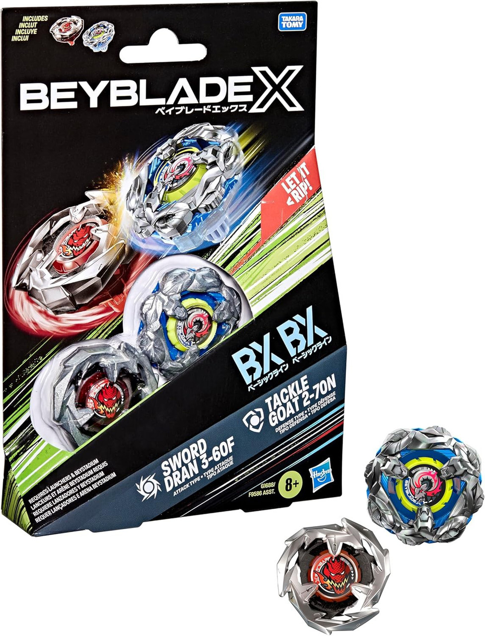 Beyblade X Sword Dran 3-60F Tackle Goat 2-70N Dual Pack Set Hasbro