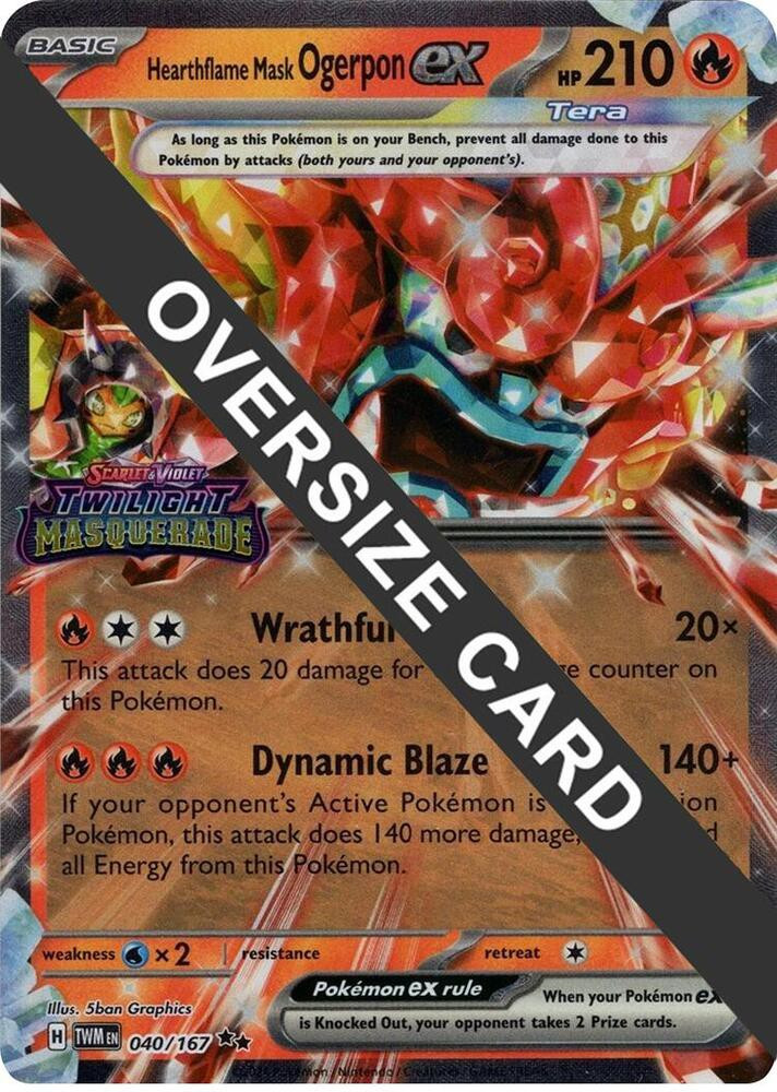 pokemon card 040 167 Hearthflame Mask Ogerpon ex TWMen 040/167  PokeChalet Attack 2 Hearthflame Mask Ogerpon [Stamped] #40