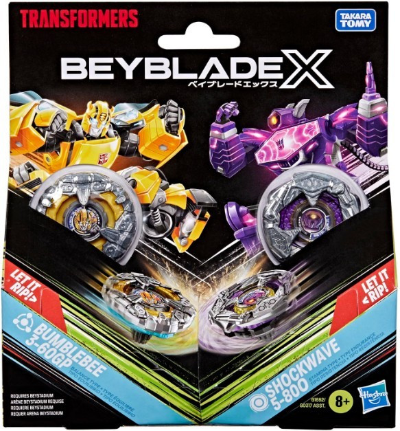 BBLD BEYBLADE X コラボ 5個セット Beyblade X Transformers Bumblebee 3-60GP vs. Shockwave 5-80O