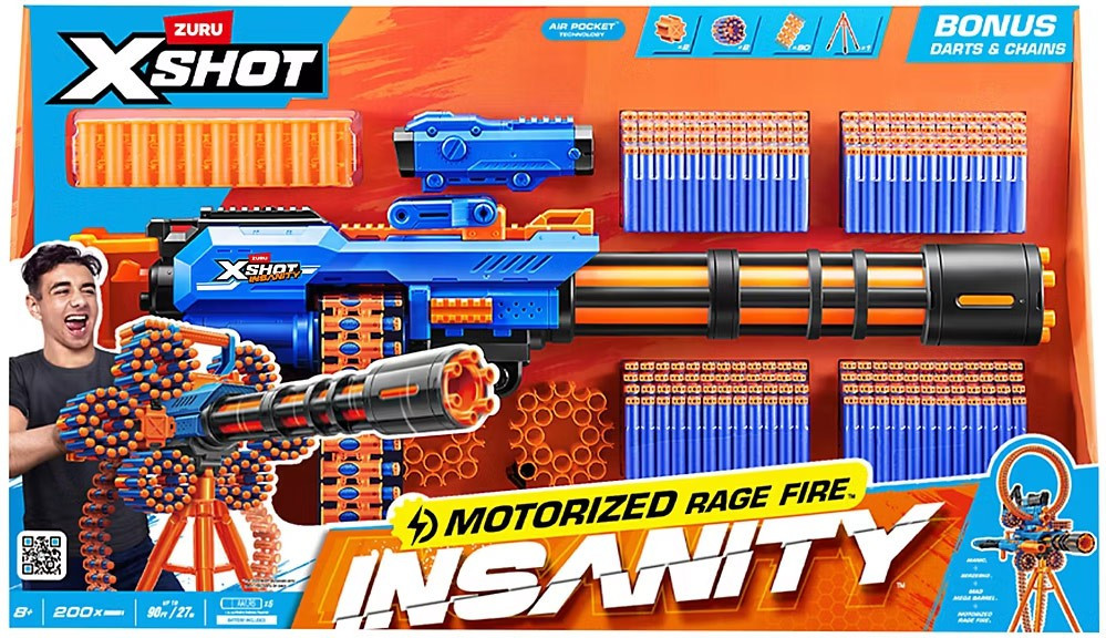R*様 TOY MACHINE VENTURE SPRIT FIRE X-Shot Insanity Motorized Rage Fire Blaster 200 Darts Zuru Toys