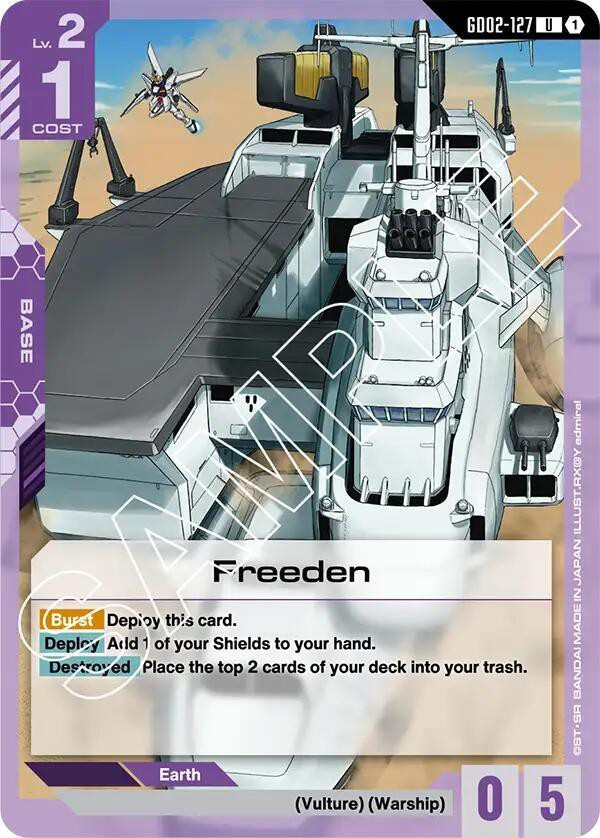Gundam Trading Card Game Dual Impact Single Card Uncommon Freeden