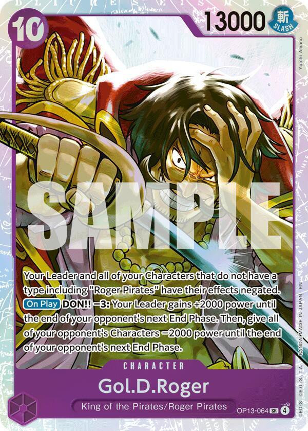 one piece card game gold roger BANDAI Emperors in the New World OP-09 Gol D SEC Japanese NEW give this Leader 2000 power ONE PIECE Card Game Gol