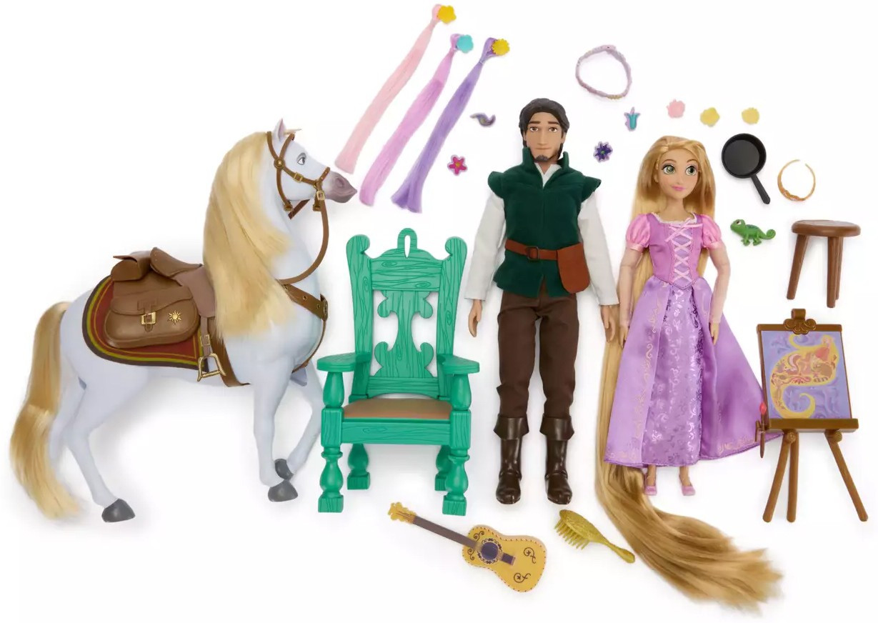 Disney Tangled Classic Rapunzel, Flynn Rider Maximus 12 Doll Gift