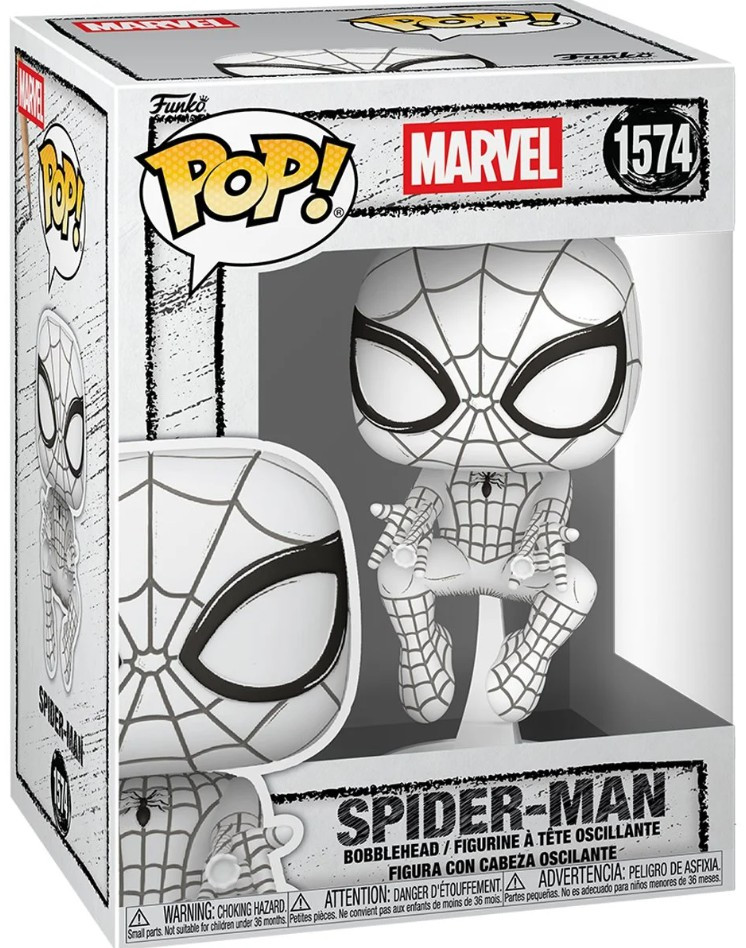 Funko Marvel Sketched POP Marvel Spider-Man 3.75 Vinyl Figure 1574