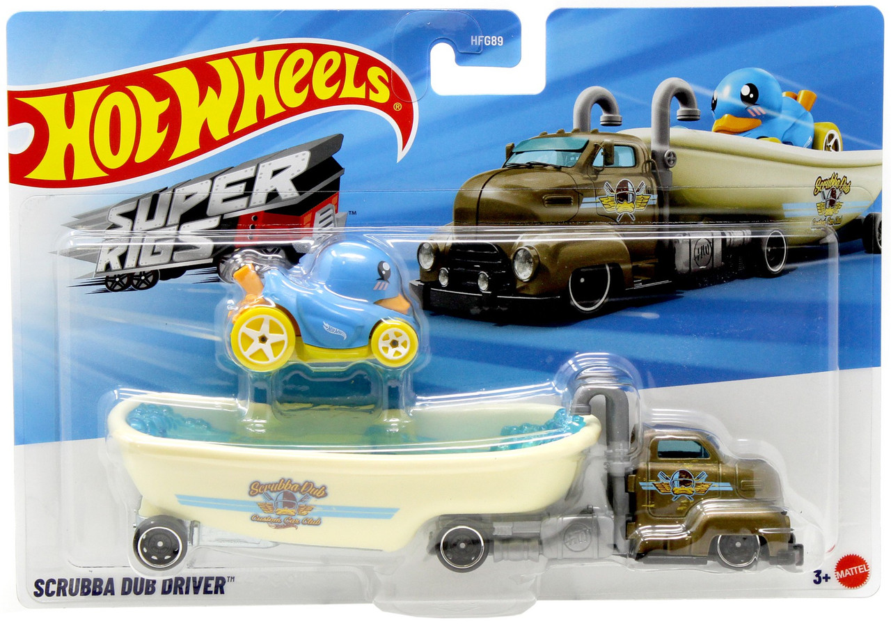 Hot Wheels Super Rigs Scrubba Dub Driver Diecast Car Blue Duck
