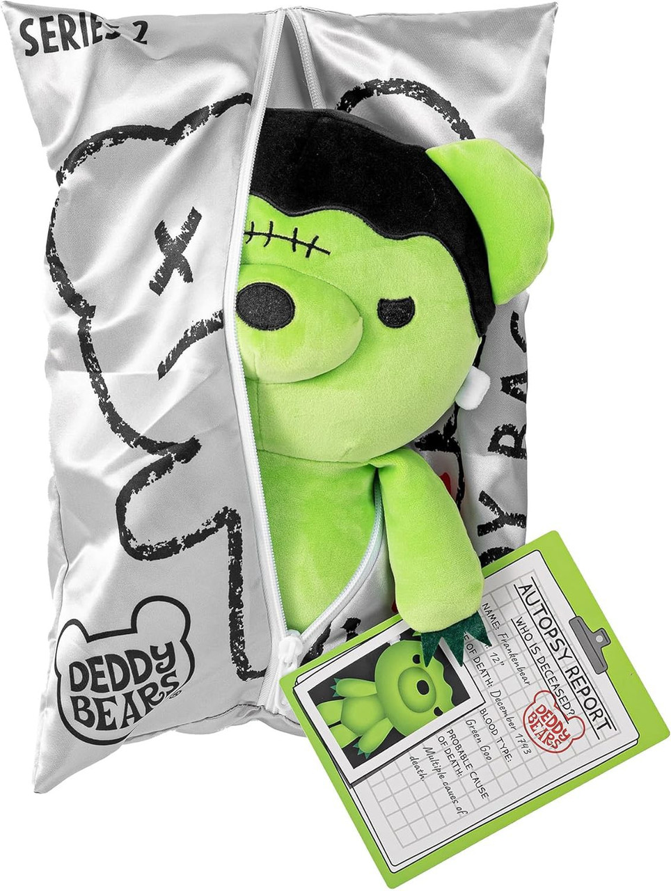 Deddy Bears Zippered Body Bag Series 2 Frankenbear 12 Plush - ToyWiz